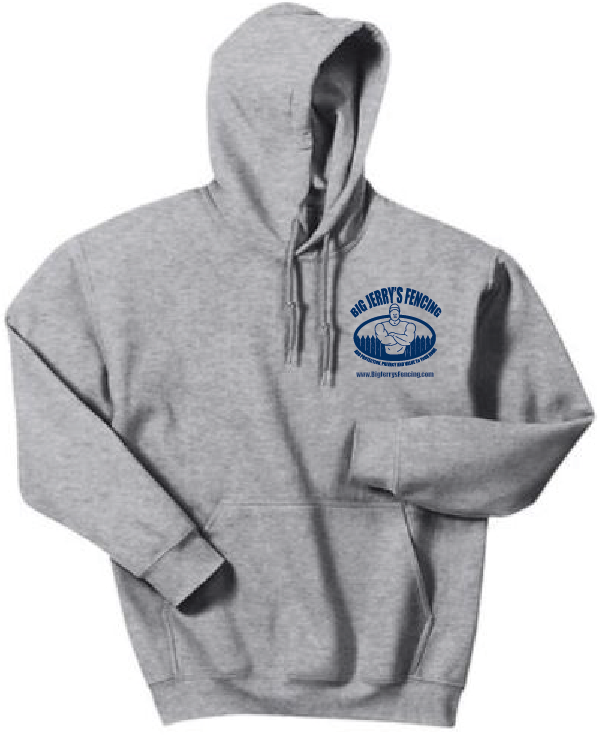 Sport Grey Hooded Sweatshirt with Navy Print