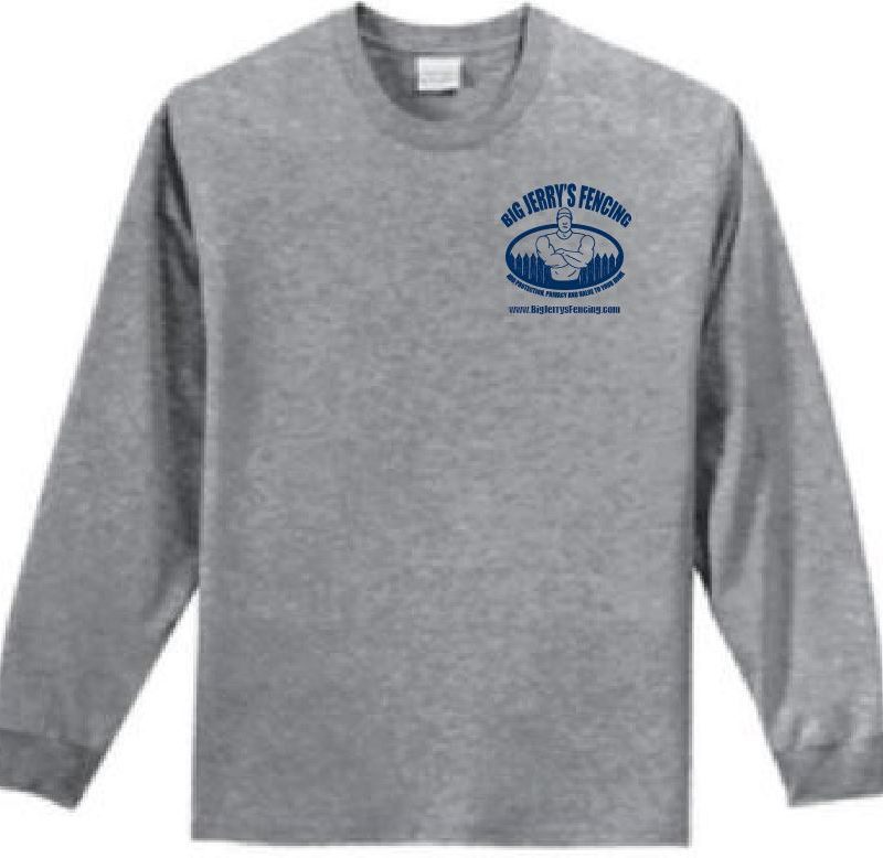 Sport Grey Long Sleeve T-Shirt with Navy Print