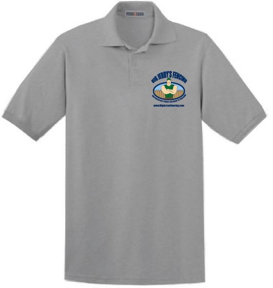 50/50 Sport Grey Short Sleeve Polo w Logo Left Chest EMB