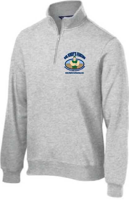 Sport Grey 1/4 Zip Pullover w Logo Left Chest EMB